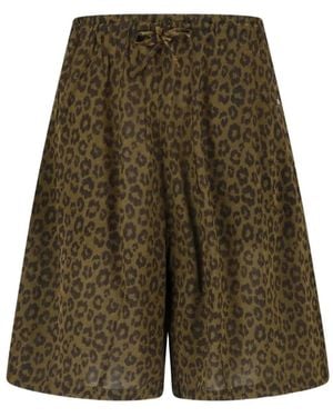 Needles Leopard Print Shorts - Green