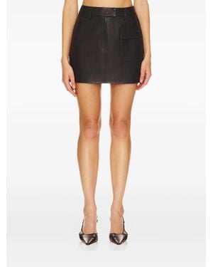 AEXAE Leather Mini Skirt - Black