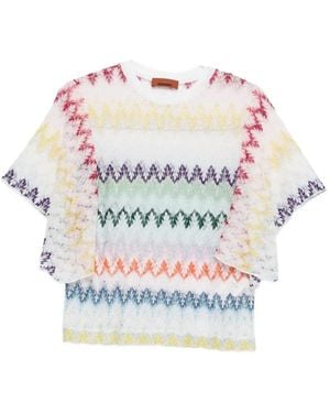 Missoni Flutter-Sleeve T-Shirt - Gray