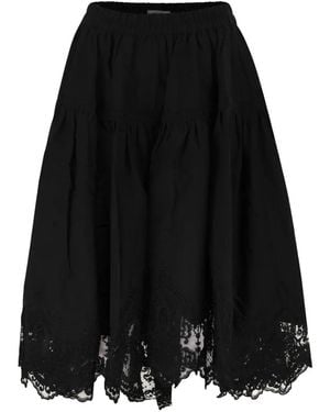 Maurizio Mykonos Embroidered Tiered Skirt - Black