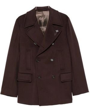 Lardini Double-Breasted Coat - Brown