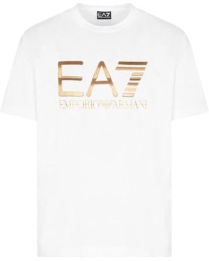 EA7 Logo-Print T-Shirt - White