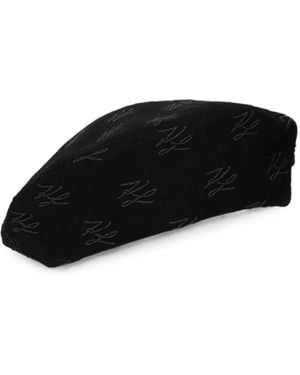 KARL LAGERFELD K/Autograph Glitter Beret - Black