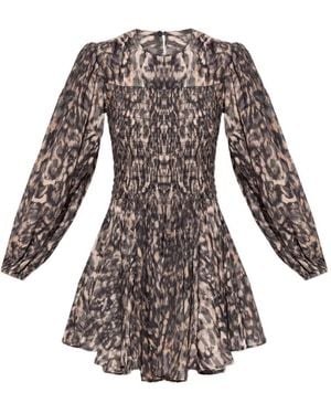 AllSaints Chia Smocked Mini Dress - White