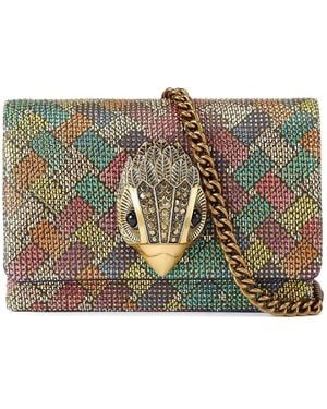 Kurt Geiger Glass-Embellished Cross Body Bag - Gray