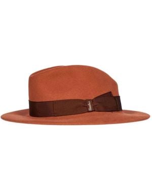 Borsalino Fédora Country En Feutre Bordé De Gros-Grain - Brown