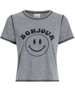 Cinq À Sept Camiseta Bonjour Smiley - Gris