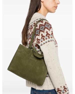 MC2 Saint Barth Midi Jour Suede Tote Bag - Green