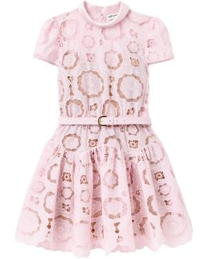 Self-Portrait Short Floral Dress - Pink
