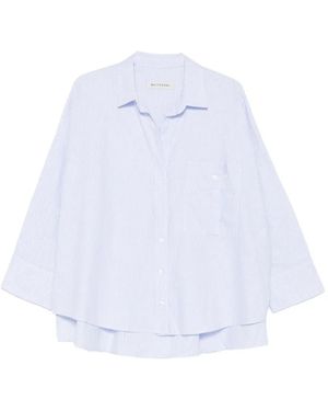 White Sand Striped Pocket Shirt - White