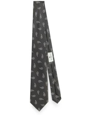 Etro Paisley-Jacquard Tie - White