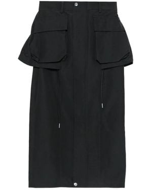 Sacai Utility-Pocket Peplum Midi Skirt - Black