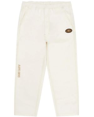 Aape By A Bathing Ape Logo-Patch Trousers - Natural