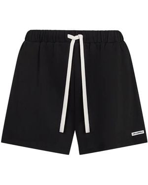 KARL LAGERFELD Logo-Patch Drawstring Shorts - Black