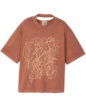 CAMPERLAB Cut-Out Detail T-Shirt - Orange