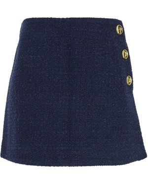 Pinko Minirock aus Bouclé - Blau