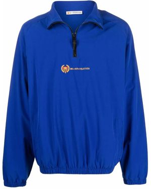 BEL-AIR ATHLETICS Embroidered-Logo Zip-Up Pullover Jacket - Blue