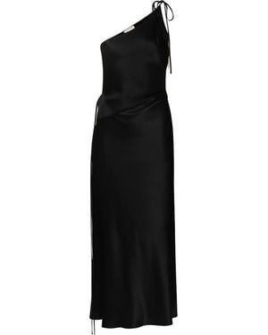 Matériel Vestido Asimétrico De Una Sola Manga - Negro