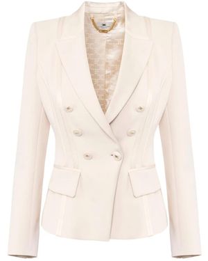 Elisabetta Franchi クレープ サテンジャケット - ナチュラル