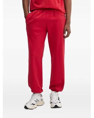 PANGAIA Logo-Print Cuffed Track Trousers - Red