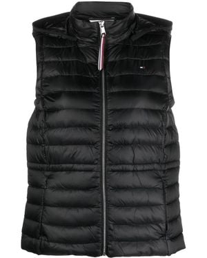 Tommy Hilfiger ジップアップ パデッドベスト - ブラック