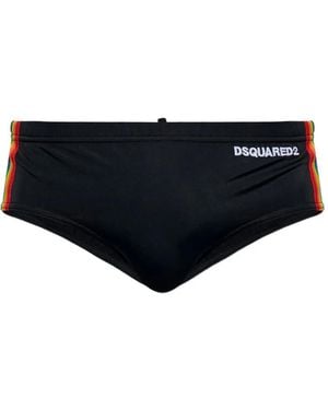 DSquared² Stripe Swim Briefs - Black