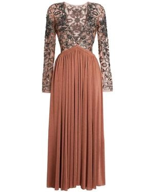 Roberto Cavalli Abito Lungo Con Paillettes - Bianco