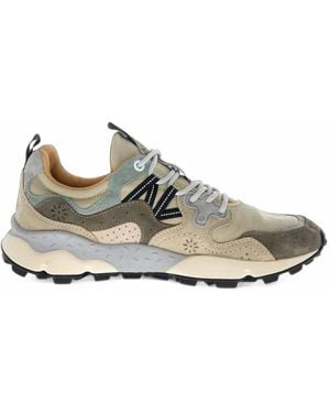 Flower Mountain Yamano 3 Uni Paneled Lace-Up Sneakers - White