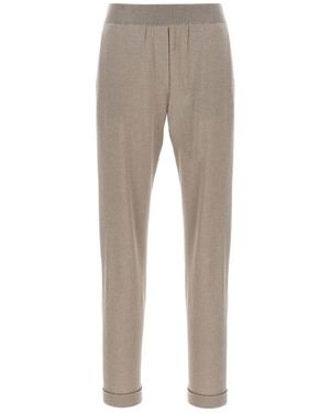 Brunello Cucinelli Wool And Silk Pants - Gray