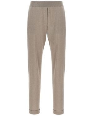 Brunello Cucinelli Lurex-detail trousers - Grau