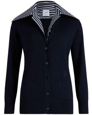 Patou Trompe L'Oeil Cotton Cardigan - Blue