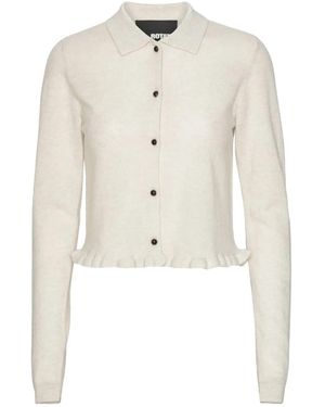 ROTATE BIRGER CHRISTENSEN Cardigan mit Rüschensaum - Weiß