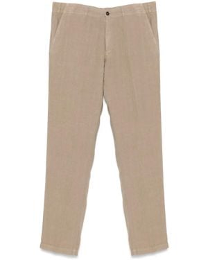 Corneliani Linen Tapered-Leg Trousers - Natural