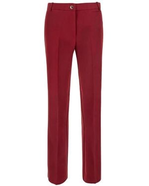 Pinko Pressed-Crease Straight-Leg Trousers - Red