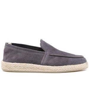 Officine Creative Raffia Suede Espadrilles - Grey