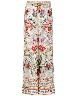 CAMILLA Flared Floral-Print Pants