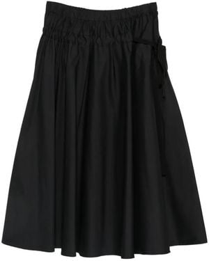 iBlues Elasticated Waist Midi Skirt - Black