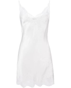 Carine Gilson Lace V-Neck Slip - White