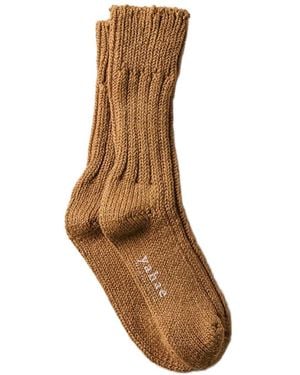 yahae Row-Gauge Ribbed Socks - Brown