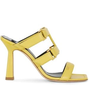 Elisabetta Franchi Strap Leather Sandals - Metallic