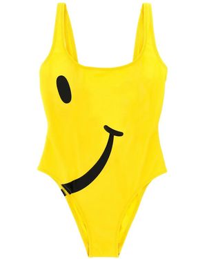 Moschino Smiley Lycra One-Piece Swimsuit - Yellow