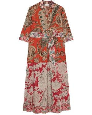 Pierre Louis Mascia Diomedes Paisley-Print Belted Dress - Red