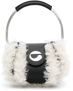 Coperni Logo-Plaque Leather Tote Bag - White