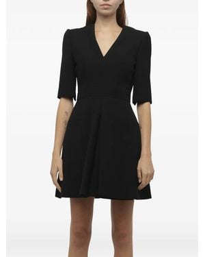McQueen V-Neck Mini Dress - Black