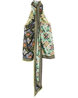 ALÉMAIS Geometric-Pattern Blouse - Green