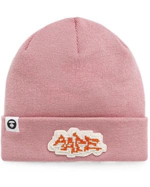Aape By A Bathing Ape Berretto Con Applicazione - Rosa