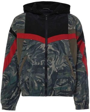 Just Cavalli Tiger Camu フーデッドジャケット - グリーン