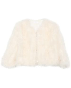 Liska Feather-Embellished Jacket - Natural