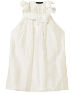 Twinset Ruffled Voile Top - White