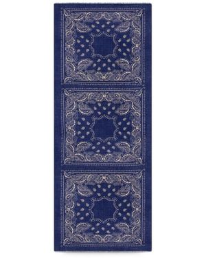 Hartford Écharpe Bandana Effilochée À Motif Cachemire - Blue